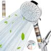 Cobbe Filtered Shower Head with Handheld, High Pressure 6 Spray Mode Showerhead with Filters, Water Softener Filters Beads for Hard Water - Remove Chlorine - Reduces Dry Itchy Skin, Chrome