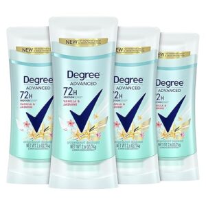 Degree Antiperspirant Deodorant 72-Hour Sweat and Odor Protection Vanilla and Jasmine Antiperspirant for Women with MotionSense Technology 2.6 oz 4 count