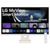 LG 27SR50F-W MyView Smart Monitor 27-Inch FHD (1920x1080) IPS Display, webOS 23, HDR 10, x2 Built-in Speakers, AirPlay 2, Screen Share, Bluetooth, ThinQ App, Remote Control, White