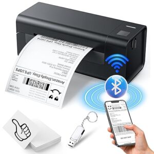 Thermal-Label-Printer-Shipping Label Printer for Small Business 4x6 Bluetooth Thermal Printer 300mm/s Compatible Windows,Mac,iOS, Android,Desktop Printer Labels Maker Used for Amazon,Shopify