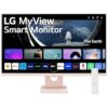 LG 27SR50F-P MyView Smart Monitor 27-Inch FHD (1920x1080) IPS Display, webOS 23, HDR 10, x2 Built-in Speakers, AirPlay 2, Screen Share, Bluetooth, ThinQ App, Remote Control, Pink