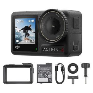 DJI Osmo Action 4 Essential Combo, 4K/120fps Waterproof Action Camera with a 1/1.3-Inch Sensor, Stunning Low-Light Imaging,10-bit & D-Log M Color Performance, Long-Lasting 160 Mins, Outdoor Camera