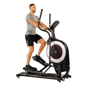 Sunny Health & Fitness Elliptical Trainer Machine w/Built-in Pulse Sensor, Low Impact Cardio Exerciser & Full-Body Cross Training for Home, Optional Free SunnyFit App Link & Electric w/300LB Load