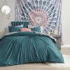 Comfort Spaces 17 Piece Bed in A Bag Comforter Set Include Sheets with 2 Side Pockets - All Season Cozy Bedding and Bedroom Organizer, College Dorm Room Essentials, Queen, Henry, Teal