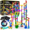 NATIONAL GEOGRAPHIC Glowing Marble Run – 250 Piece Construction Set with 50 Glow in The Dark Glass Marbles & Storage Bag, STEM Gifts for Boys and Girls, Building Project Toy (Amazon Exclusive)