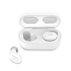Belkin Wireless Earbuds, SoundForm Play True Wireless Earphones with USB-C Quick Charge, IPX5 Sweat and Water Resistant, 38 Hour Play Time, Compatible with iPhone, Galaxy, Pixel and More - White