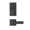 Amazon Basics Grade 3 Electronic Touchscreen Deadbolt Door Keypad Lock with Passage Lever, Matte Black, 133mm H Uppper x 65.3mm H Lower