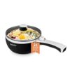 Dezin Hot Pot Electric Upgraded, Non-Stick Sauté Pan, Rapid Noodles Electric Pot, 1.5L Mini Portable Hot Pot for Steak, Egg, Fried Rice, Ramen, Oatmeal, Soup with Power Adjustment