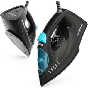 PurSteam Professional 1250W Steam Iron | Powerful Steamer with Burst of Steam & Spray | Non-Stick Soleplate, Easy Temperature Control & Auto Shut-Off