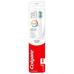 Colgate Total Active Prevention Foaming Clean Soft Toothbrush (2 Pack)
