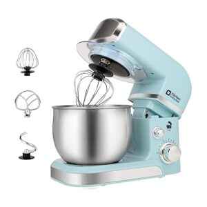 Kitchen in the box Stand Mixer,3.2Qt Small Electric Food Mixer,6 Speeds Portable Lightweight Kitchen Mixer for Daily Use with Egg Whisk,Dough Hook,Flat Beater (Blue)