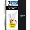 Five Star Spiral Notebook, 2 Subject, College Ruled, 9 1/2" x 6" 80 Sheets, Black (840029AA2-ECM)