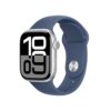Apple Watch Series 10 [GPS 42mm case] Smartwatch with Silver Aluminium Case with Denim Sport Band - S/M. Fitness Tracker, ECG App, Always-On Retina Display, Water Resistant