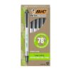 BIC Ecolutions Clic Stic Black Ballpoint Pens, Medium Point (1.0mm), 12-Count Pack, Retractable Ball Point Pens Made from 78% Recycled Plastic