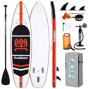 FunWater Stand Up Paddle Board Ultra-Light Inflatable Paddleboard with SUP Accessories for Adults & Youth of All Skill Levels