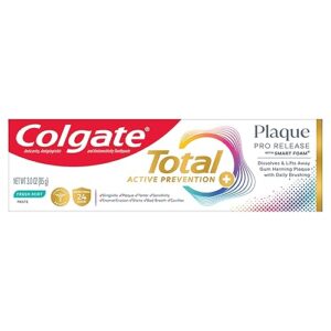 Colgate Total Plaque Pro Release Fresh Mint Toothpaste, 1 Pack, 3.0 Oz Tube