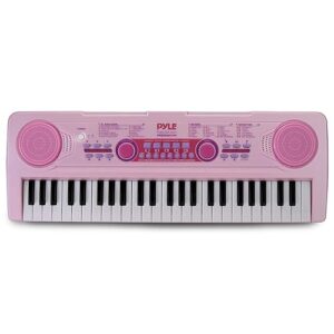 PYLE-PRO Electric Musical Keyboard for Kids-Portable 49 Key Electronic Piano & Karaoke Keyboard, Learning Keyboard for Children w/ Microphone and Recording, Built-in Speaker-PKBRD4911PK (Pink)