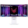 LG 34GS95QE 34-inch Ultragear OLED Curved Gaming Monitor WQHD 1440p 800R 240Hz 0.03ms AMD FreeSync Premium Pro NVIDIA G-Sync HDMI 2.1 DisplayPort Tilt/Height/Swivel Stand White