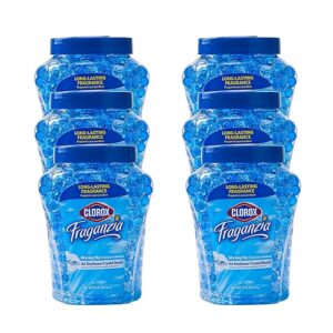 Clorox Fraganzia Crystal Beads Air Freshener | Long-Lasting Gel Beads in Spring Fragrance for Home, Bathroom, or Car, 12 Oz - 6 Pack