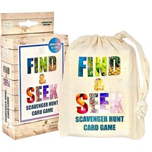 Hapinest Find and Seek Scavenger Hunt Card Game, Indoor Outdoor Activities for Kids Toddler & Family, Beach Camping Travel Car Games for Road Trips, Kids Scavenger Hunt Game Age 3 4 5 6 Years Old & Up