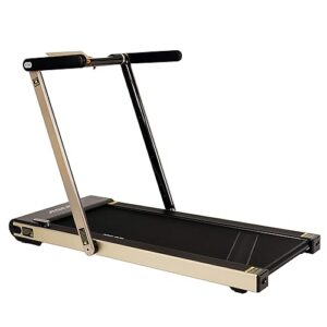 Sunny Health & Fitness Slim Foldable Treadmill Fully Assembled, 17.7" x 49" Non-Slip Running Surface, 2.5 HP Motor, Speeds up to 8 MPH, Shock-Absorption, Device Holder, Digital Monitor, & Easy Storage
