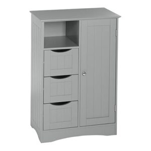 RiverRidge Ashland Collection 1 Door, 3 Drawer, Gray Floor Cabinet,Grey