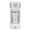 BELLA Dual Brew Single Serve Coffee Maker, K-cup Compatible with Ground Coffee Basket & Adapter - Carefree Auto Shut Off & Adjustable Tray, 14oz, White