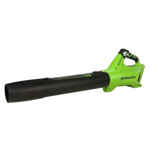 Greenworks 24V (110 MPH / 450 CFM / 125+ Compatible Tools) Cordless Brushless Axial Leaf Blower, Tool Only
