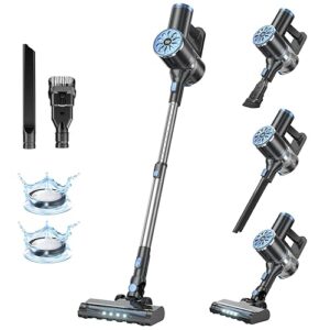 Cordless Vacuum Cleaner with Self-Standing, LED Screen Stick Vacuum Cleaners for Home, Lightweight Powerful Suction Vacuum, 6-in-1 Rechargeable Vacuum for Carpets, Pet Hair, Hardwood Floors