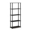 Furinno Turn-N-Tube 5-Tier Multipurpose Shelf / Display Rack / Storage Shelf / Bookshelf, Round Tubes, Espresso/Black