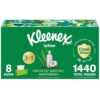 Kleenex Lotion Gesichtstücher mit Kokosöl, 8 flache Boxen, 180 Tücher pro Box, 3-lagig