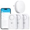 Govee WiFi Water Sensor 3 Packs, Smart Water Leak Detector, 100dB Adjustable Alarm Suit for Home and Basement, Leak Alert with Email & APP Push (Only Support 2.4G Wi-Fi)