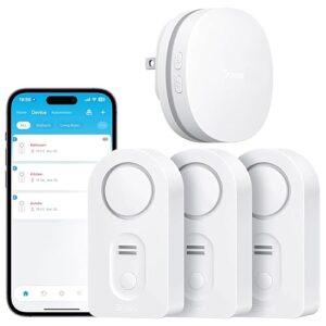 Govee WiFi Water Sensor 3 Packs, Smart Water Leak Detector, 100dB Adjustable Alarm Suit for Home and Basement, Leak Alert with Email & APP Push (Only Support 2.4G Wi-Fi)