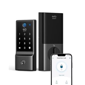 eufy Security Smart Lock C220, Fingerprint Keyless Entry Door Lock, Built-in Wi-Fi, App Remote Control, Front Door Smart Lock Deadbolt, 8Months Battery, Reliable Power, IP53 Waterproof, BHMA Grade 3