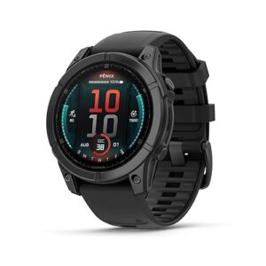Garmin fēnix® E – 47 mm, AMOLED, Premium Multisport GPS Smartwatch, Long-Lasting Battery Life, Slate Gray Steel with Black Band