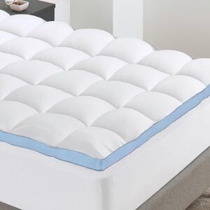 California Design Den Queen Mattress Topper, Thick Cooling Pillow Top Mattress Topper Queen for Restful Sleep, 900 GSM Fill, Breathable & Gentle on Skin