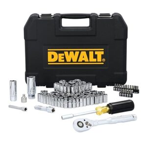 DEWALT Mechanics Tool Set, 1/4 Inch Drive, SAE/Metric Set, 84 Piece (DWMT45424)