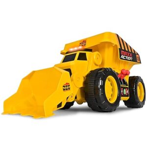 Maxx Action 19'’ 2-N-1 Motorized Dig Rig – Excavator and Dump Truck Toy with Joystick Control for Toddlers | Gift for Kids 3+ | Lights, Sounds & Interactive Construction Vehicle, Batteries Included