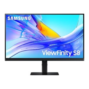 SAMSUNG 27-Inch ViewFinity S8 (S80UD) 4K UHD High Resolution Monitor with HDR10, USB-C, Height Adjustable Ergonomic Stand, Built-In KVM Switch, Advanced Eye Care, LS27D802UANXGO, 2024