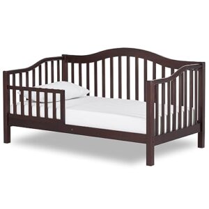 Dream On Me Austin Toddler Day Bed in Espresso, Greenguard Gold Certified, JPMA Certified, Non-Toxic Finishes, Low to Floor Design, Side Safety Guard Rail
