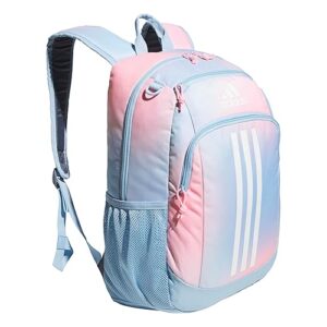 adidas Creator Laptop Backpack for Women and Men, Comfortable and Durable Small Athletic Bag, Dazed Gradient Clear Sky/Clear Sky Blue/Pink Spark, One Size