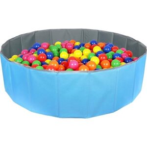 Click N' Play Ball Pit for Toddlers and Kids, Holds Over 400 Balls, Soft, Foldable, Reusable Storage Bag is Included, for Indoor or Outdoor Use, Blue