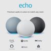 Amazon Echo (newest model), Alexa speaker with premium sound, Ideal for large bedrooms, living rooms and kitchens, Glacier White