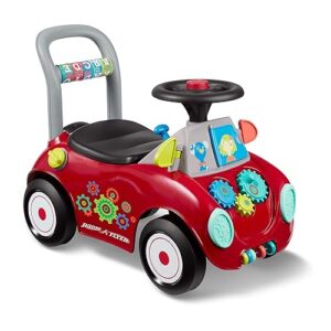 Radio Flyer Busy Buggy, Sit to Stand Toddler Ride On Toy, Ages 1-3, Red Kids Ride On Toy, Large