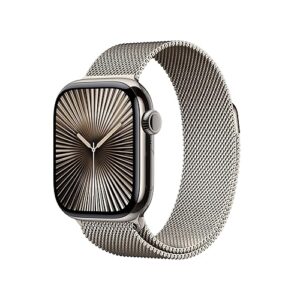 Apple Watch Series 10 [GPS + Cellular 42mm case] Smartwatch with Natural Titanium Case with Natural Milanese Loop. Fitness Tracker, ECG App, Always-On Retina Display, Carbon Neutral
