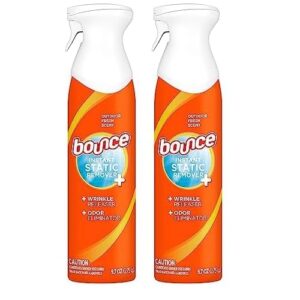 Bounce 3 in 1 Instant Anti Static Spray & Wrinkle Release, Odor Eliminator & Fabric Refresher (Fresh Scent, 9.7 Fl Oz, Pack of 2)