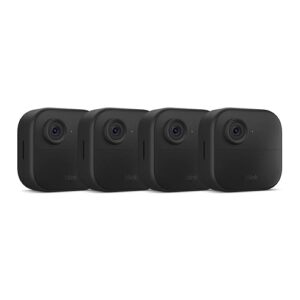 Blink Outdoor 4 (newest model), Wireless smart security camera, two-year battery, 1080p HD day and infrared night live view, two-way talk – 4 camera system