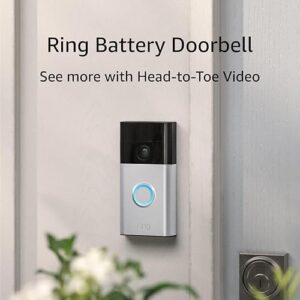 Ring Battery Doorbell — Now with 66% more coverage, Head-to-Toe Video, Live View with Two-Way Talk, and Motion Detection & Alerts (2024 release), | 2-pack | Satin Nickel