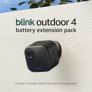 Blink Outdoor 4 (newest model) + Battery Extension Pack — Four-year battery wireless smart security camera, two-way audio, HD live view, enhanced motion detection — Add-on cam (Sync Module required)