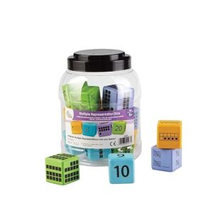 hand2mind Math Activity Dice Set, Foam Math Dice for Kids Ages 5-8, 6 Sided Die Represents A Number, Ten Frame, Tally Marks, Or Base Ten, Early Math Homeschool Supplies (Set of 16)